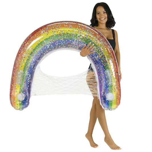 Inflatable Sun Chair Rainbow Classic Glitter PoolCandy